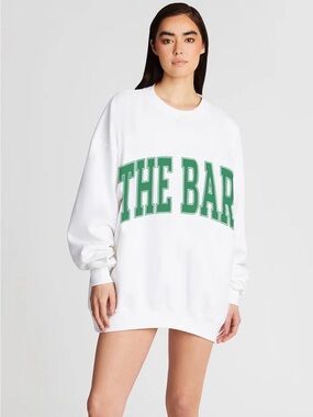 The Bar Varsity Sweatshirt White/Green